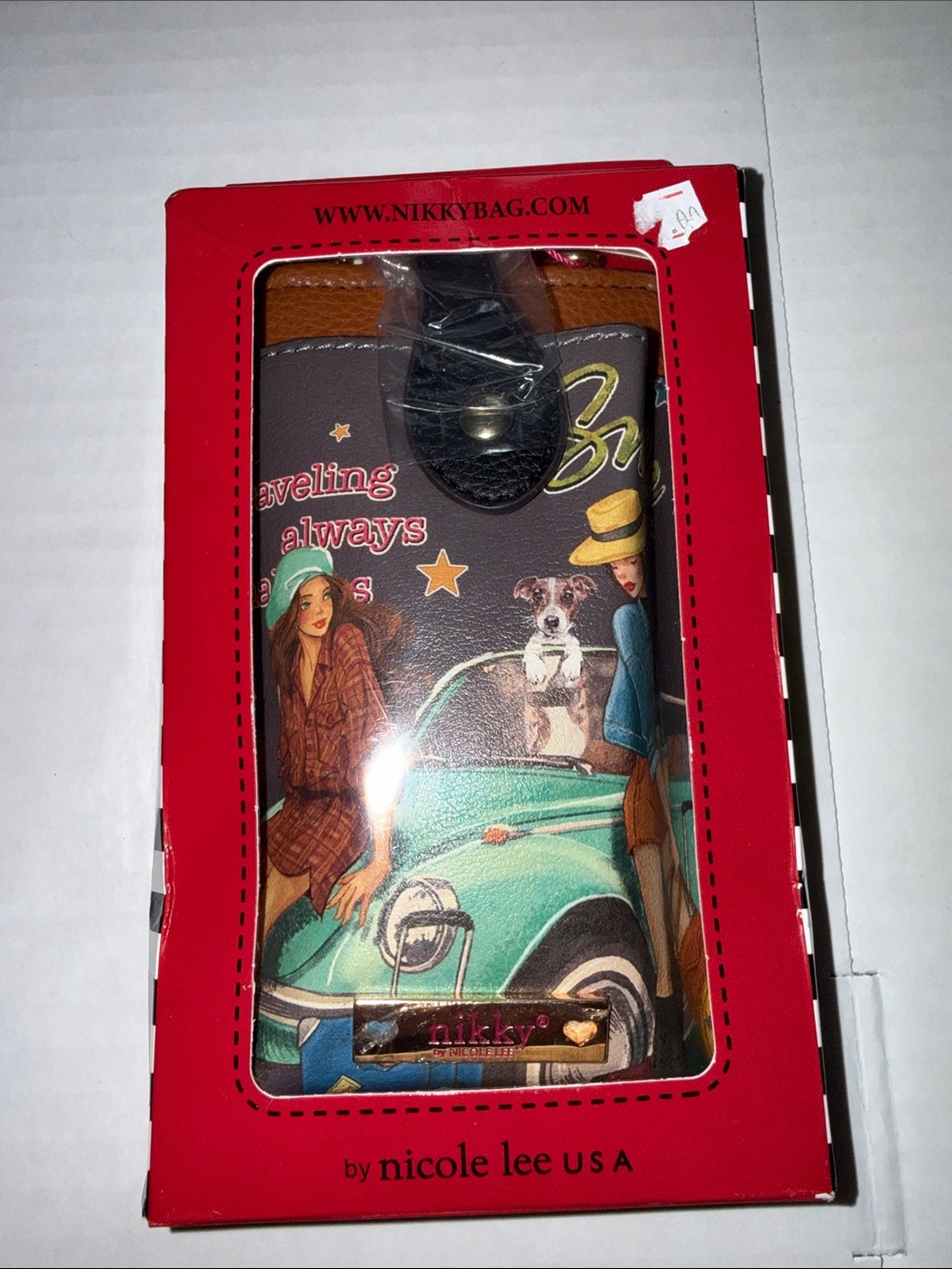 Nicole Lee Brown & Teal Travel Graphic Phone Wallet Case by Nikky